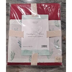 Kids Grove Collaborative Eucalyptus Pattern‎ Apron 100% Organic Cotton, New